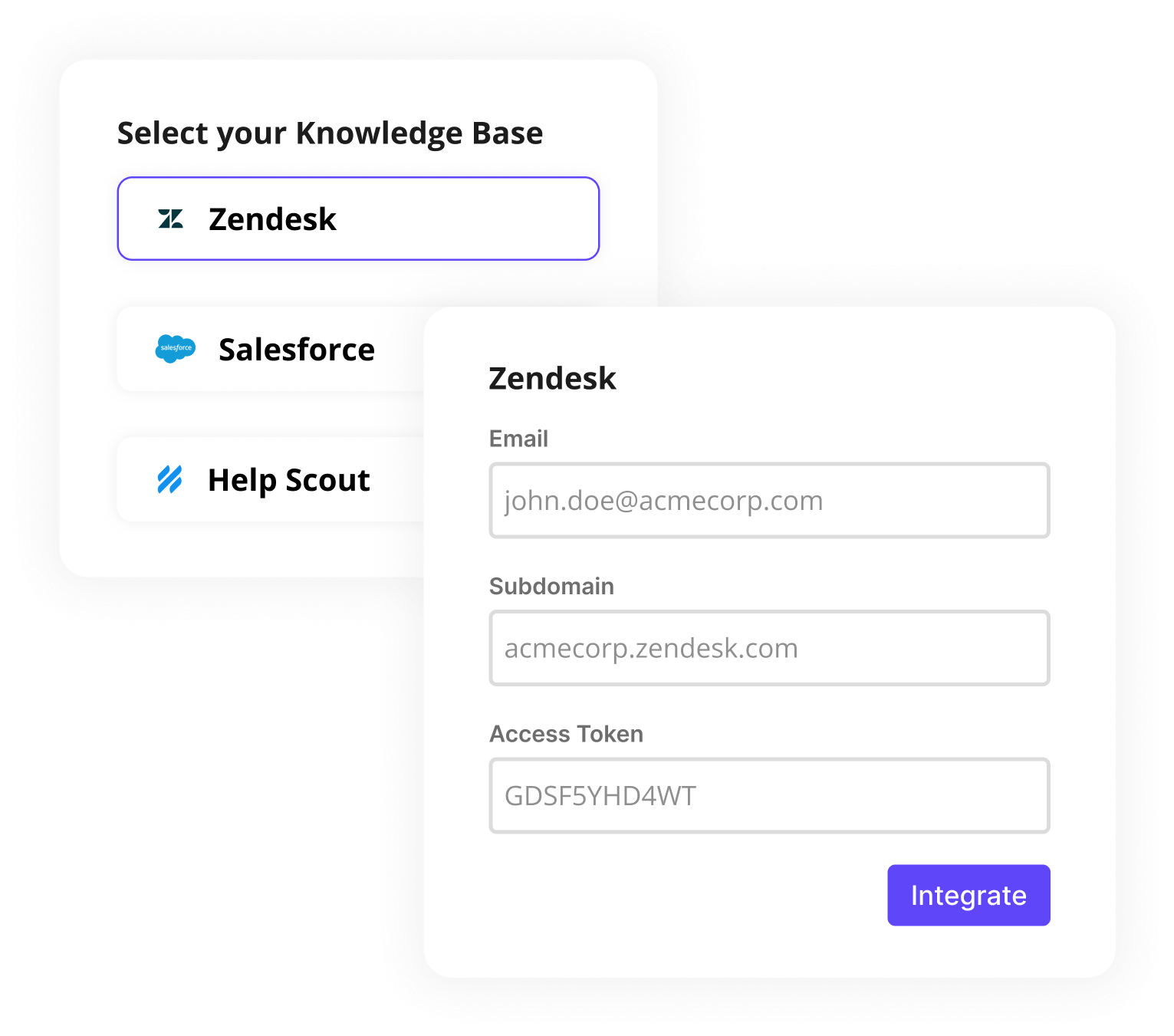 Image depict that kommunicate chatbot can be easily integrated with existing stack